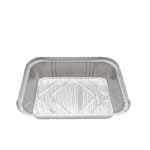 Recipiente para alimentos em folha de alumínio de grande capacidade com tampas, bandeja para assar, recipiente para retirar do restaurante e do hotel, 1800ML