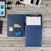 Porte-documents professionnel en cuir PU avec fermeture éclair, imprimé par sublimation, porte-stylo, plusieurs poches pour cartes, fabriqué en Chine (taille