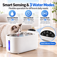 Fontaine à eau sans fil filtrée UVC pour animaux de compagnie (chats, chiens) avec support CE FCC RoHS OEM ODM, pour maisons multi-animaux, batterie 3600 mAh, capacité 4 L
