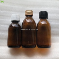 Bouteille de sirop contre la toux en verre ambré de 100ml bouteille de sirop d'érable inviolable bouchon résistant aux enfants