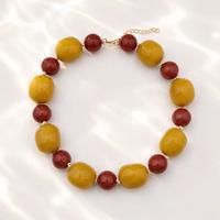 Collier bohème perlé avec disques en acrylique, chaîne réglable, bijoux pour femme