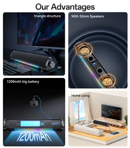 Yesido 10w 1200mah סוללה גדולה תמיכה bt5.3 וכבל אודיו עם רמקול אלחוטי קל RGb - Product Image 3