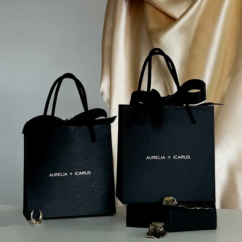 Custom Print Logo Packaging Bag For Clothing, Luxury Packaging Bags Jewelry Paper Bag, Small Jewelry Bags With Logo