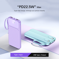 Batterie externe ultra-rapide 22,5 W avec affichage LED, 10000 mAh, portable et ultra-mince, vente en gros usine