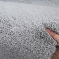 Tapis en fourrure de lapin de haute qualité, couleur unie, lavable en machine, pour salon, chambre à coucher, sol de la maison
