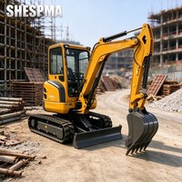 Mini-excavatrice sur chenilles avec godet de 0,07 m³ pour le creusement de fondations et les travaux de nivellement