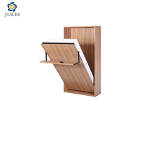 Lit mural Murphy moderne en métal, taille personnalisable, réduit le temps de nettoyage, gain de place, mobilier pliant, bureau dissimulé, lattes en bois, facile à assembler