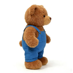 Oso de Peluche Personalizado con Pantalones con Tirantes Azules, Peluche de Oso de Peluche, Juguete de Peluche de Oso de Peluche Marrón Personalizado - Product Image 3