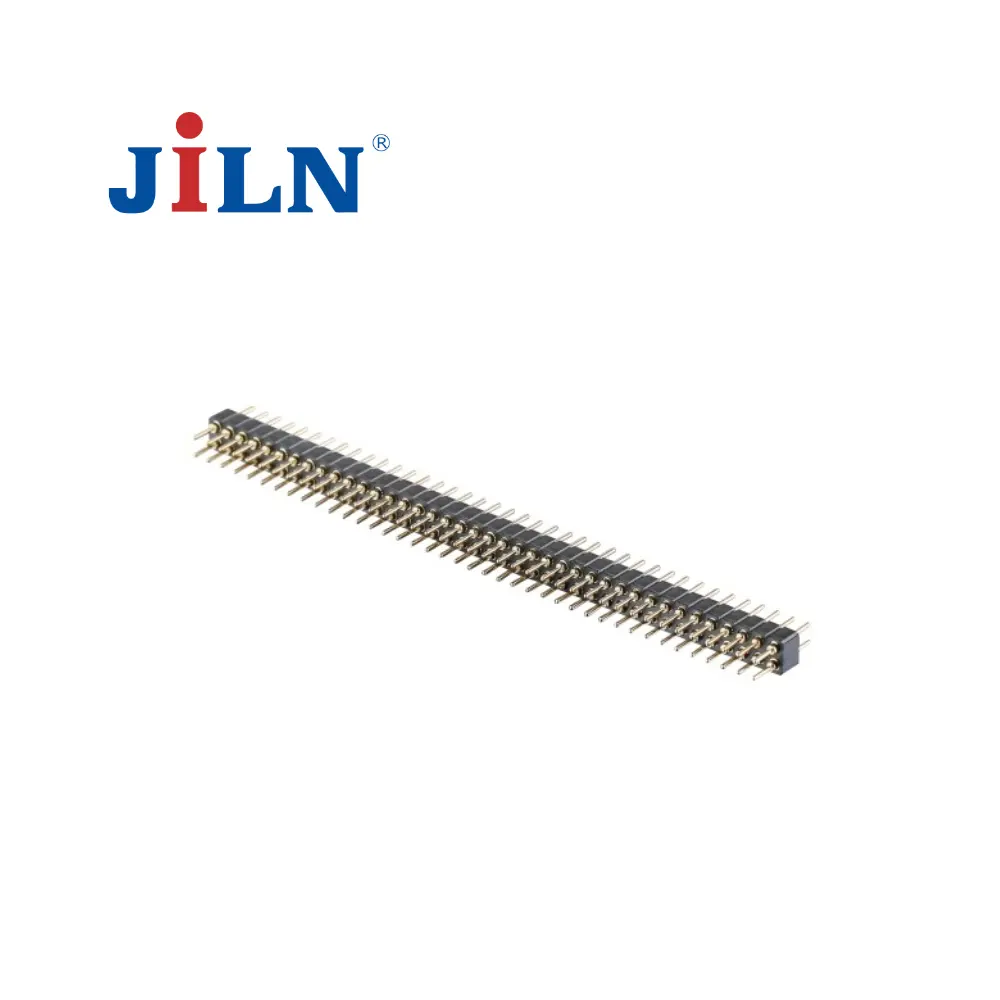 JiLN 2.0mm Pitch Dual Row 40 Pin Machined SMT H2.8 Mm Straight Angle Electronic Connector Pin Header
