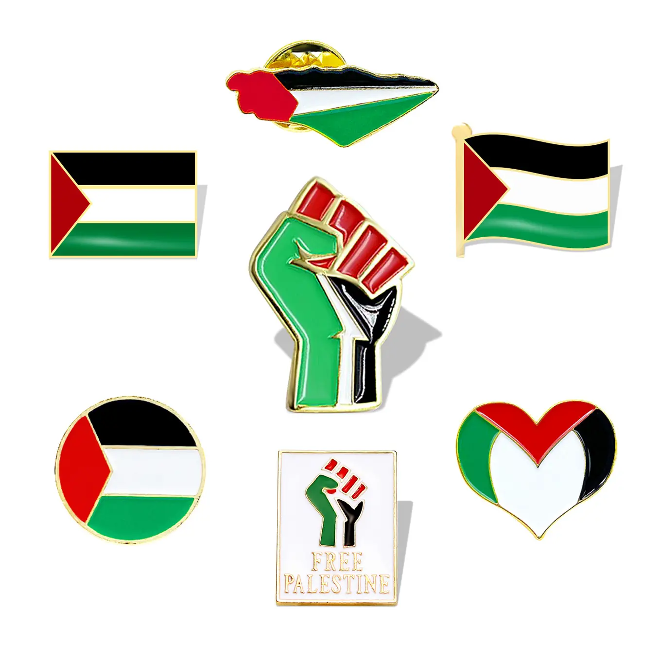 Pin de puño palestino de Palestina, insignia de esmalte NACIONAL DE Palestina, insignia de botón de Metal de bandera palestina de Palestina