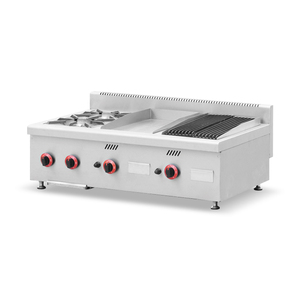 Công Nghiệp Thiết Bị Nhà Bếp Di Động Lpg Nấu Ăn Bếp <span class=keywords><strong>Gas</strong></span> Phạm Vi Kết Hợp Ngoài Trời Sử Dụng Propane Nướng Vỉ Nướng Và Nồi Chiên - Product Image 2