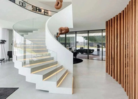 Ace Escalier incurvé de luxe de haute qualité avec escalier en verre