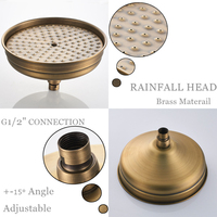 Ensemble de douche antique de luxe mural salle de bain baignoire douche robinet pluie laiton massif bec pivotant mitigeurs système de douche