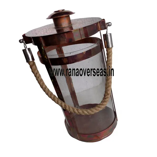 Lanternes de bougie suspendues en fer circulaire avec poignée en fer pour la décoration d'entrée de salon de mariages