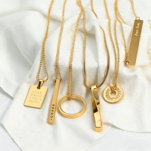 Colliers tendance personnalisés 2026, bijoux minimalistes hypoallergéniques, acier inoxydable 316l, plaqué or 18k PVD, collier <span class=keywords><strong>pour</strong></span> femmes - Product Image 1