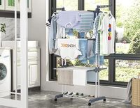 Séchoir à Linge Mobile 4 Niveaux, Étendoir Vertical Extensible Pliant pour Serviettes et Vêtements, Vente en Gros