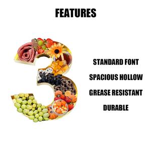 Caja Decorativa con Forma de Número para Cumpleaños y Aniversarios, de Cartón Dorado, Rellenable con Frutas Dulces, para Charcutería - Product Image 3