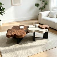 Table basse italienne ronde en pierre naturelle transparente, design moderne et contemporain, pour le salon, meubles de maison