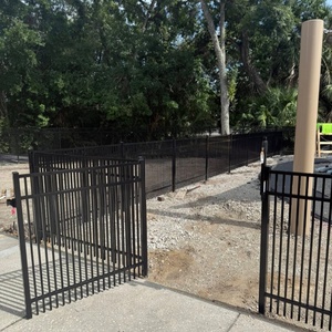 Offerta Speciale: Pannelli per Recinzione in Ferro Battuto Neri, Ecologici e Durevoli, Altezza 6 Piedi, Senza Scavo, per Sicurezza Domestica Moderna - Product Image 1