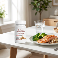 Gélules molles de phospholipides de soja personnalisées ODM, formule naturelle de lécithine de soja pour le bien-être cardiovasculaire quotidien des personnes d'âge moyen