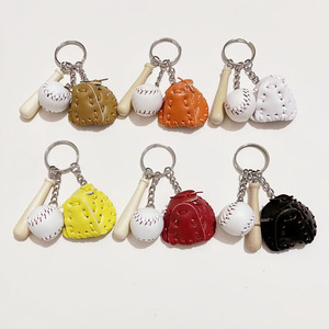 Wholesale Cute Cartoon Sports Pattern Souvenir Gifts, with a Size of 2 Centimeters and a Colorful Baseball-shaped Keychain.