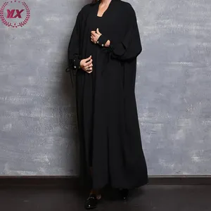 最新设计优雅定制黑色刺绣Abaya供应商批发女性穆斯林连衣裙土耳其2022迪拜