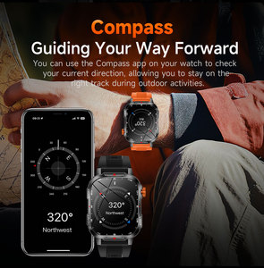Montre connectée Factory MAX68 avec écran tactile TFT, batterie 1100 mAh, étanche IP68, suivi d'activité, suivi du sommeil, boussole, multisports V35 - Product Image 5