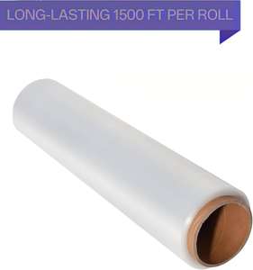 Huamaohengchun Rollo de Envoltura Elástica de Grado Alimenticio HDPE de 18 Pulgadas, 1500 pies, 80 Gauge, Película Plástica Transparente de Resistencia Industrial (Paquete de 4) - Product Image 5