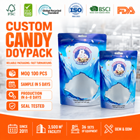 Sachet Doypack Mylar Transparent Personnalisé avec Fenêtre Découpée et Trou de Suspension pour Bonbons Lyophilisés et Snacks, Qualité Alimentaire