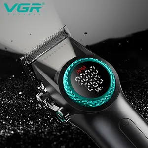 VGR seri Salon kecepatan tinggi V-001, pemotong rambut logam isi ulang daya profesional seri Salon kecepatan tinggi dengan pisau pudar untuk pria