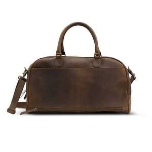 Sac de voyage en cuir véritable de qualité supérieure pour hommes, sac de week-end, sac de voyage pour une nuit, bagage de grande capacité, polyester souple et durable - Product Image 6