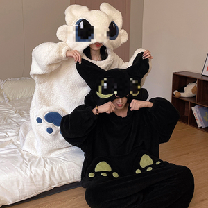 <span class=keywords><strong>Pijamas</strong></span> a juego <span class=keywords><strong>para</strong></span> <span class=keywords><strong>parejas</strong></span> <span class=keywords><strong>para</strong></span> otoño e invierno, camisón divertido y lindo de dibujos animados de forro polar coral grueso, adecuado <span class=keywords><strong>para</strong></span> usar en el exterior - Product Image 3