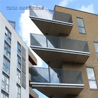 Balustrade de verre en aluminium pour le balcon et les escaliers d'intérieur, poignée de train, bon marché et de haute qualité, lot de 2 pièces