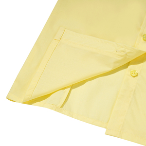 Camisas escolares con cuello <span class=keywords><strong>Peter</strong></span> Pan para niñas, uniformes escolares, Camisa lisa amarilla de manga corta de verano - Product Image 3