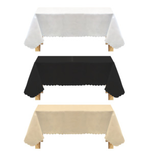 Modern Solid White Rectangular Dining <b>Table</b> Cloth for Hotels Restaurants Banquets Weddings Woven Polyester Oilproof Customizable - Product Image 1