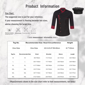 Chaqueta <span class=keywords><strong>de</strong></span> Chef para hombre y mujer, abrigo, cocina, restaurante, Hotel, ropa <span class=keywords><strong>de</strong></span> trabajo, uniforme <span class=keywords><strong>de</strong></span> cocinero Unisex con sombrero para cantina <span class=keywords><strong>de</strong></span> panadería - Product Image 6
