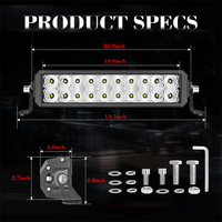 Barra de Luz LED Impermeable de 12 Pulgadas, 100W, Doble Fila, para Camionetas Todoterreno, con Patrón de Haz de Luz Combinado, 12V