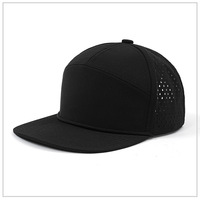 Casquette de golf snapback à visière plate, casquette de baseball structurée à 5 panneaux, avec cordon, découpe laser, ventilée, personnalisable avec logo OEM