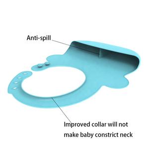 Verbessertes BPA Free Soft Custom Baby Lätzchen Babero Wasserdichtes Silikon Baby Lätzchen mit Anti-Spill Catcher - Product Image 3