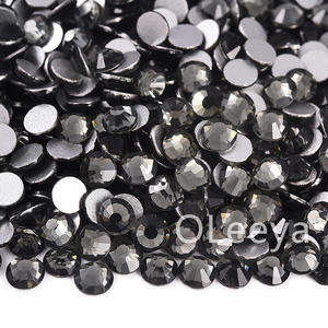 Kristal Kaca Hitam Berkilau Warna Hitam, Cold Fix, Flat Back, Non Hotfix, Grosir OLeeya, Laris Manis, untuk Pakaian - Product Image 3