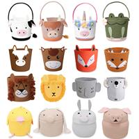 Cesta de Almacenamiento de Juguetes de una Sola Capa para Niños, Diseño de Dibujos Animados de Animales, para Cuarto de Niños, Sala de Estar, Cuerda de Algodón