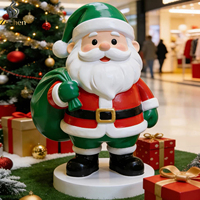 Maßgefertigte Glasfaser-Weihnachtsskulpturen Zuckerstange Weihnachtsmann Eule Schneemann Ornamente für Platz- und Einkaufszentrum-Dekoration