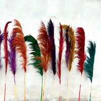 Ornements de pampas colorés en fer, fleurs décoratives pour mariage et fête