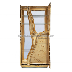 Mueble <span class=keywords><strong>Bar</strong></span> Esquinero de Acero Inoxidable Boca Do <span class=keywords><strong>Lobo</strong></span> Design, Elegante Vinoteca de Madera Blanca para el Hogar o Hotel, Mueble para Sala de Estar - Product Image 3
