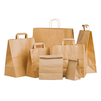 Sac d'emballage en papier Kraft Recyclable avec Logo personnalisé imprimé, sac en papier brun pour restauration rapide à emporter de Restaurant