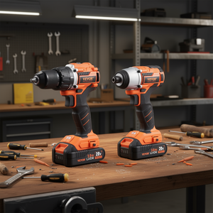 Juego de Taladro Inalámbrico Vevor de 20 V y 2.0 Ah con Batería, Motor sin Escobillas y Velocidad Variable - Product Image 2