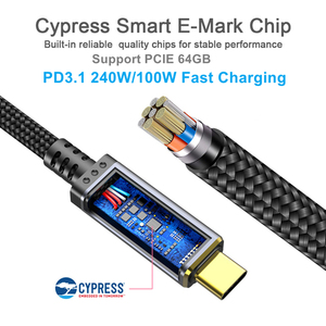 <span class=keywords><strong>USB</strong></span>-IF chứng nhận usb4 Cáp 80gbps truyền dữ liệu 240W 5A Sạc nhanh nylon bện 1m 2M hỗ trợ 16K @ 60Hz <span class=keywords><strong>USB</strong></span> 4 Cáp - Product Image 5