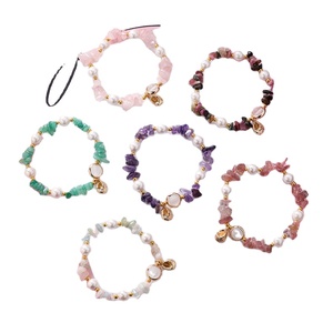 Venta al por mayor 7 Chakra curación Natural amatista cuarzo Natural agua dulce perla piedra semipreciosa abalorios <span class=keywords><strong>pulsera</strong></span> joyería - Product Image 1