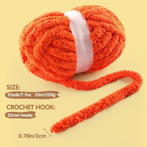 250 Gramos de Hilo de Chenilla Grueso para Tejer, 100% Poliéster, Color Sólido, para Crochet - Product Image 2