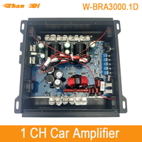 Amplificateur audio brésilien compact de classe D pour voiture mono 1 canal avec combinaison croisée en aluminium